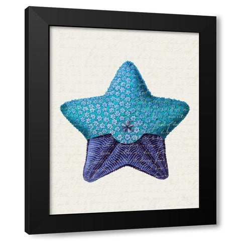 Starfish in Shades of Blue a Black Modern Wood Framed Art Print with Double Matting by Fab Funky