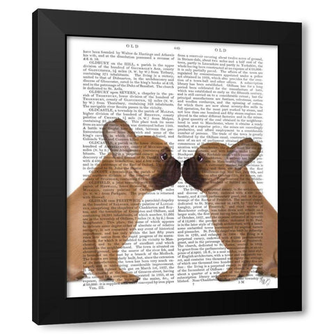 French Kiss Close Up Black Modern Wood Framed Art Print by Fab Funky