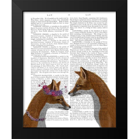 Fox Lovers Black Modern Wood Framed Art Print by Fab Funky