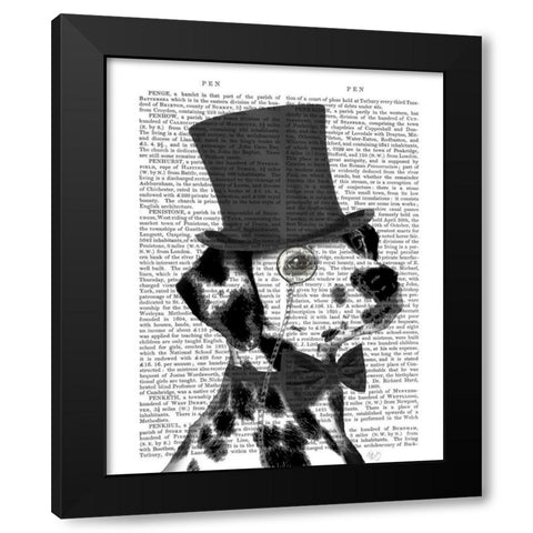 Dalmatian, Formal Hound and Hat Black Modern Wood Framed Art Print with Double Matting by Fab Funky