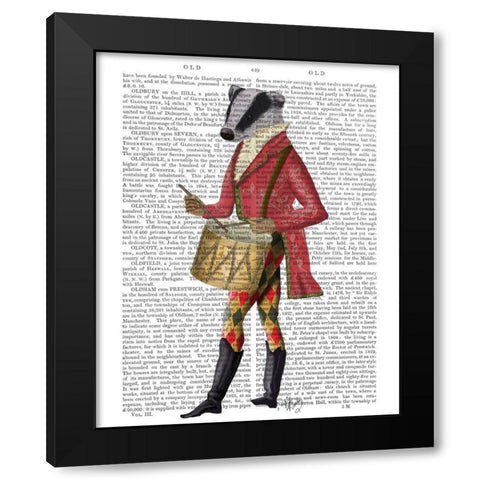 Badger Minstrel Black Modern Wood Framed Art Print with Double Matting by Fab Funky