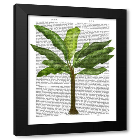 Banana Tree 1 Black Modern Wood Framed Art Print by Fab Funky