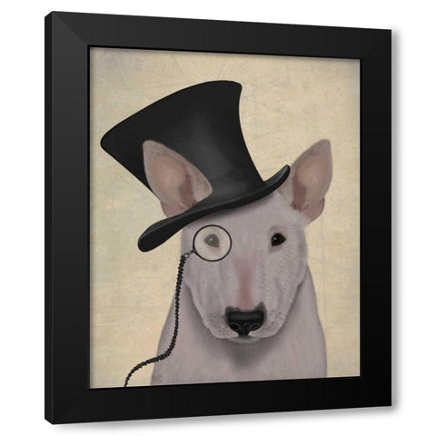 Bull Terrier, Formal Hound and Hat Black Modern Wood Framed Art Print with Double Matting by Fab Funky