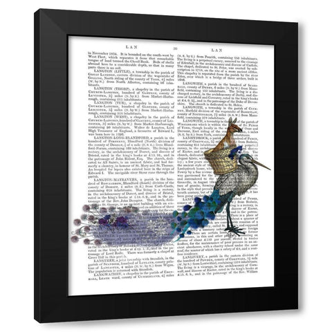 Kangaroo Ride Black Modern Wood Framed Art Print with Double Matting by Fab Funky