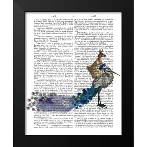 Kangaroo Ride Black Modern Wood Framed Art Print by Fab Funky