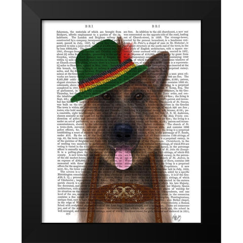 German Shepherd Lederhosen Black Modern Wood Framed Art Print by Fab Funky
