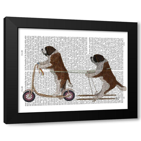 StBernard Scooter Black Modern Wood Framed Art Print with Double Matting by Fab Funky