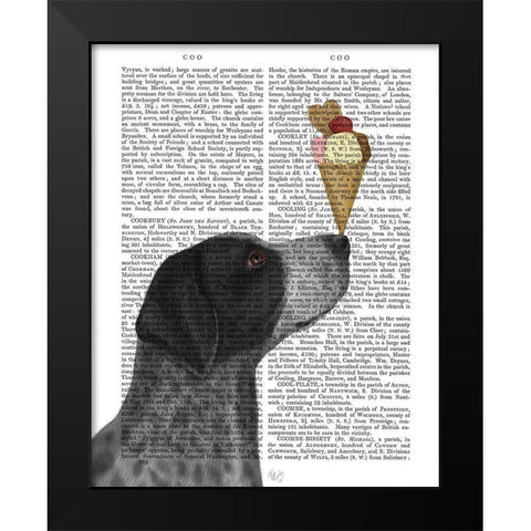 German Shorthaired Pointer Ice Cream, Black Black Modern Wood Framed Art Print by Fab Funky