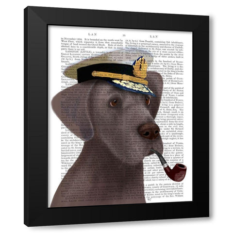 Great Dane Sea Dog Black Modern Wood Framed Art Print with Double Matting by Fab Funky