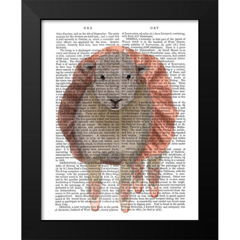 Ballet Sheep 1 Book Print Black Modern Wood Framed Art Print by Fab Funky