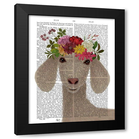 Goat Bohemian 2 Book Print Black Modern Wood Framed Art Print by Fab Funky