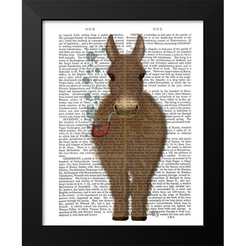 Donkey Bubble Pipe, Full Book Print Black Modern Wood Framed Art Print by Fab Funky