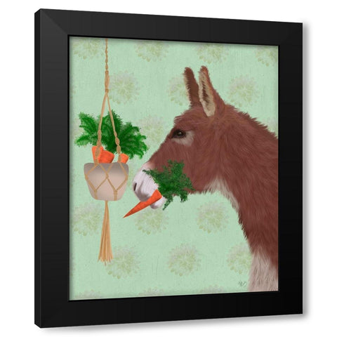Donkey Lunch Black Modern Wood Framed Art Print with Double Matting by Fab Funky