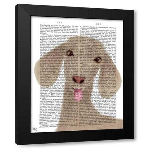 Funny Farm Goat 1 Book Print Black Modern Wood Framed Art Print with Double Matting by Fab Funky