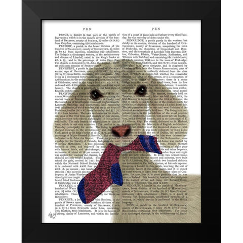 Goat Sock Lunch Book Print Black Modern Wood Framed Art Print by Fab Funky