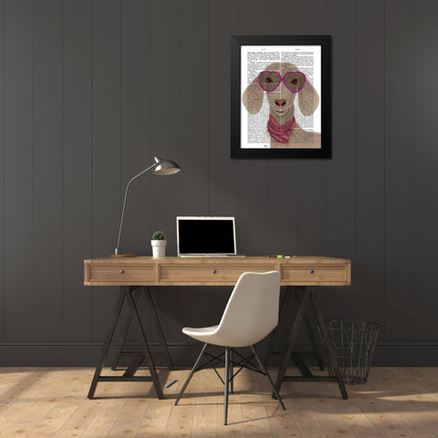 Goat Heart Glasses Book Print Black Modern Wood Framed Art Print by Fab Funky