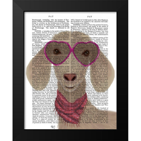 Goat Heart Glasses Book Print Black Modern Wood Framed Art Print by Fab Funky