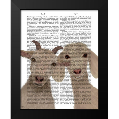 Goat Duo, Looking at You Book Print Black Modern Wood Framed Art Print by Fab Funky