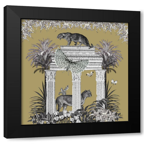 Livoris Feritas Leopard Design, Square Black Modern Wood Framed Art Print with Double Matting by Fab Funky