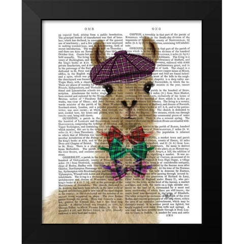 Llama Dapper Book Print Black Modern Wood Framed Art Print by Fab Funky