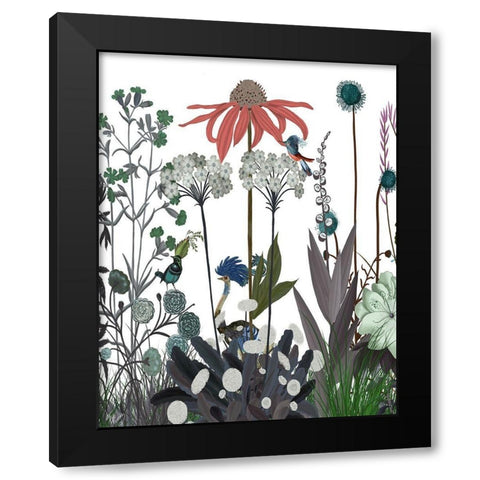 Wildflower Bloom, Ostrich Black Modern Wood Framed Art Print with Double Matting by Fab Funky