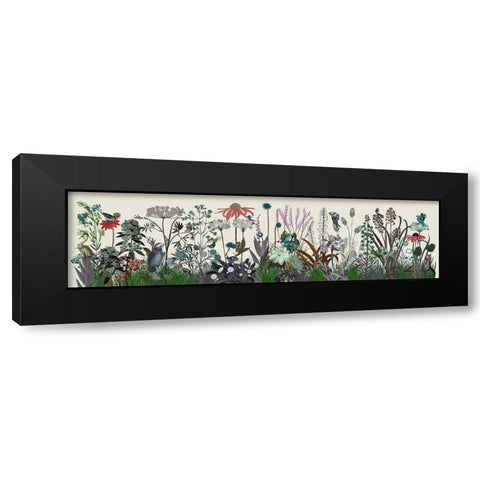 Wildflower Bloom Black Modern Wood Framed Art Print with Double Matting by Fab Funky