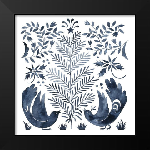 Otomi Inspired Christmas III Black Modern Wood Framed Art Print by Popp, Grace