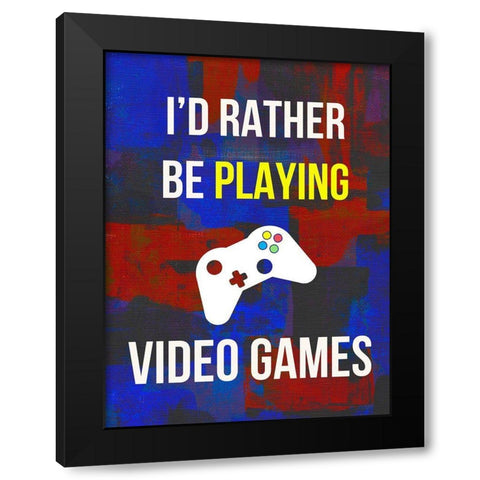Gamer at Play III Black Modern Wood Framed Art Print by Warren, Annie