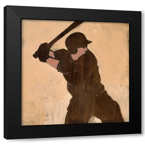Baseballer IV Black Modern Wood Framed Art Print with Double Matting by Green, Jacob