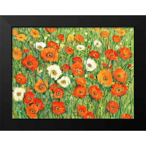 Poppy Meadow I Black Modern Wood Framed Art Print by OToole, Tim