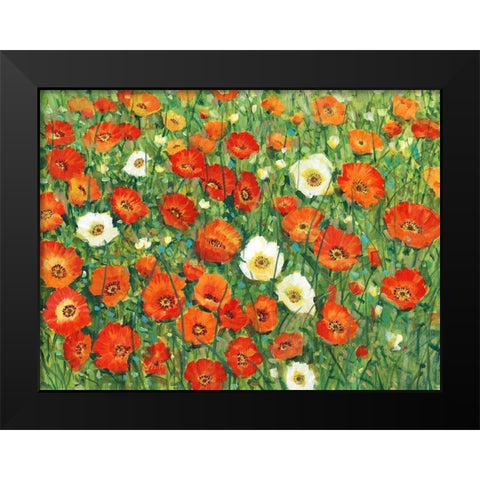 Poppy Meadow II Black Modern Wood Framed Art Print by OToole, Tim