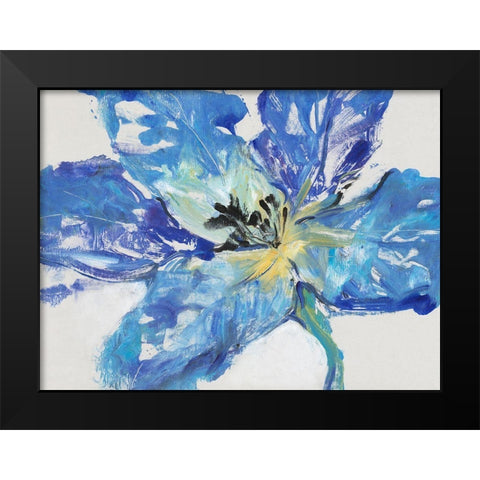 Fleur Bleue II Black Modern Wood Framed Art Print by OToole, Tim
