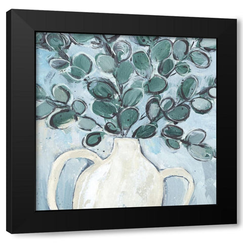 Porcelain Sprig II Black Modern Wood Framed Art Print with Double Matting by Warren, Annie