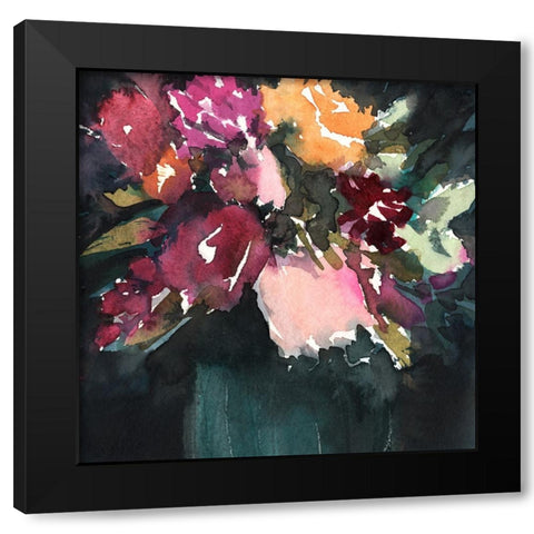 Bouquet Noir I Black Modern Wood Framed Art Print by Warren, Annie