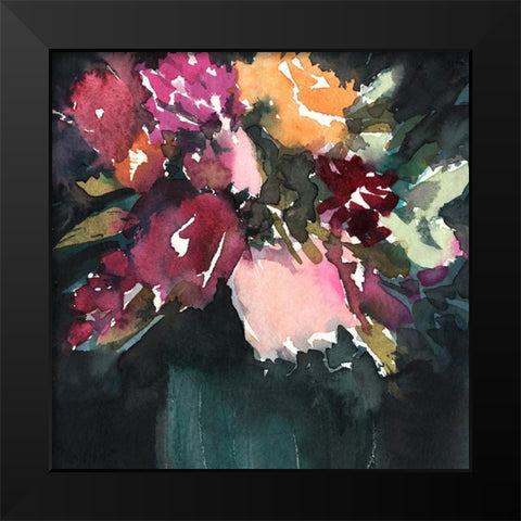 Bouquet Noir I Black Modern Wood Framed Art Print by Warren, Annie