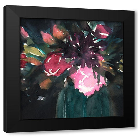 Bouquet Noir II Black Modern Wood Framed Art Print by Warren, Annie
