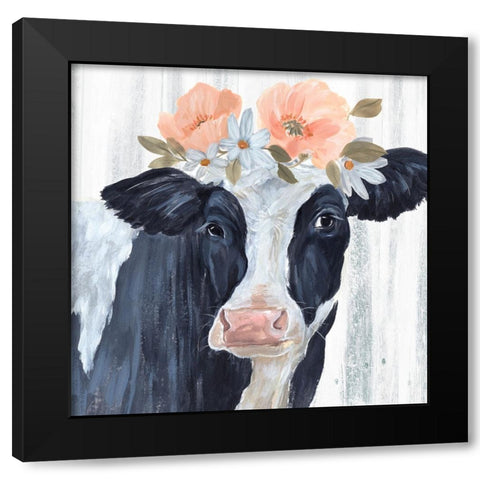 Susie in Flowers I Black Modern Wood Framed Art Print by Warren, Annie