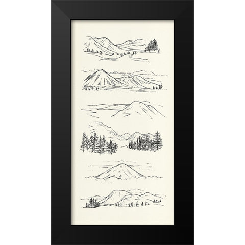 Mountain Ink I Black Modern Wood Framed Art Print by Warren, Annie