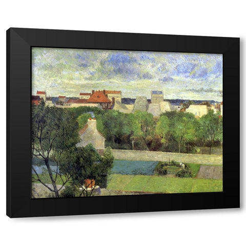 The Market Gardens of Vaugirard Black Modern Wood Framed Art Print by Gauguin, Paul