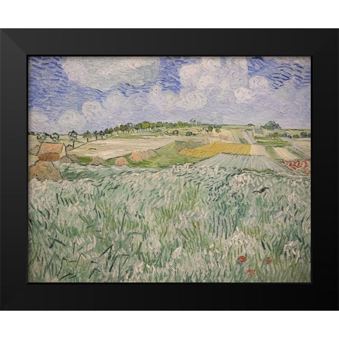 Plain near Auvers Black Modern Wood Framed Art Print by Van Gogh, Vincent