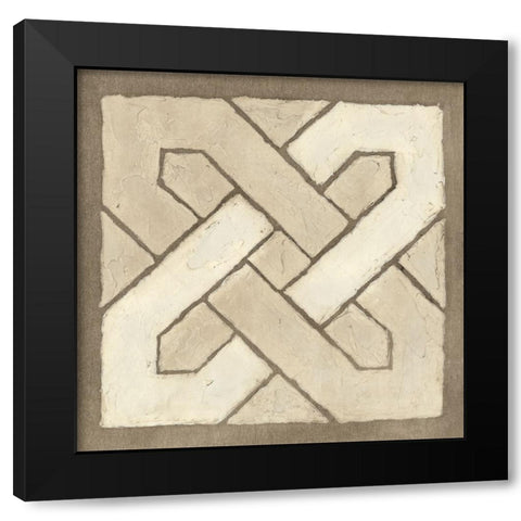Knotted Tiles II Black Modern Wood Framed Art Print with Double Matting by Lam, Vanna