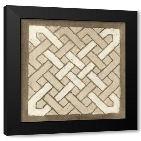 Knotted Tiles IV Black Modern Wood Framed Art Print with Double Matting by Lam, Vanna
