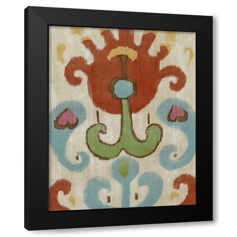 Tribal Ikat I Black Modern Wood Framed Art Print by Zarris, Chariklia