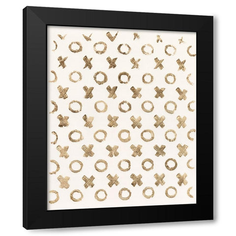 Gilded Kisses I Black Modern Wood Framed Art Print with Double Matting by Vision Studio