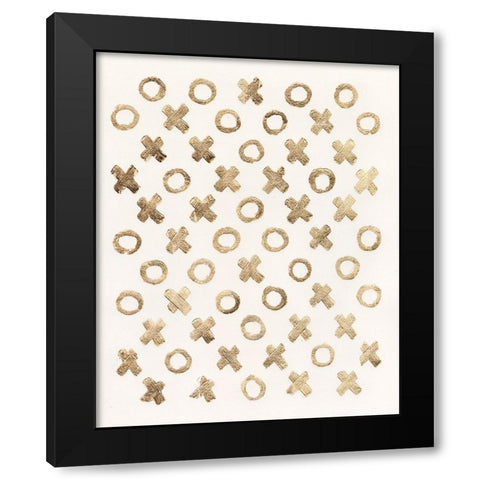 Gilded Kisses II Black Modern Wood Framed Art Print with Double Matting by Vision Studio