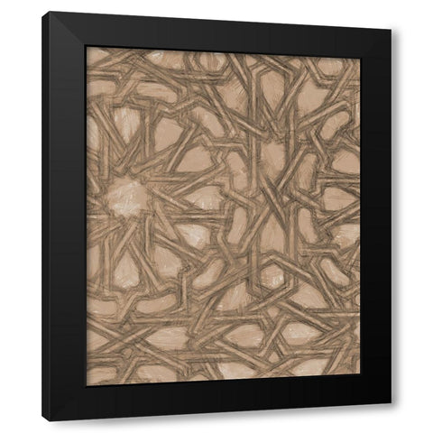 Ornamental Design II Black Modern Wood Framed Art Print with Double Matting by Saunders, Alonzo