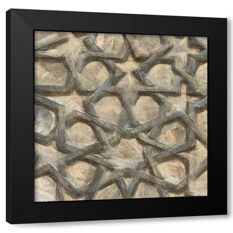 Ornamental Design III Black Modern Wood Framed Art Print with Double Matting by Saunders, Alonzo
