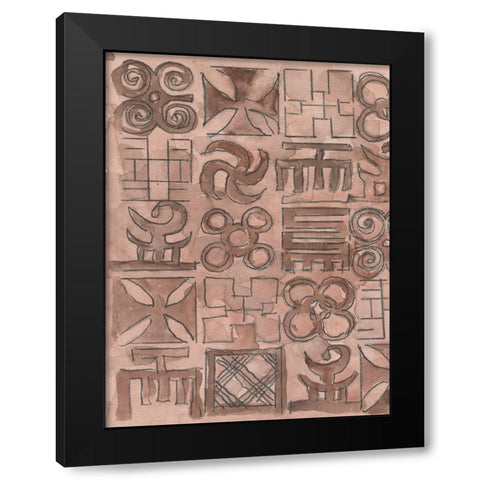 Adinkra Inspiration I Black Modern Wood Framed Art Print with Double Matting by Dixon, Samuel