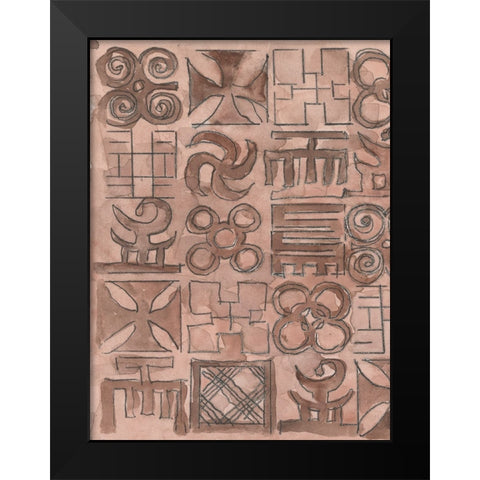 Adinkra Inspiration I Black Modern Wood Framed Art Print by Dixon, Samuel