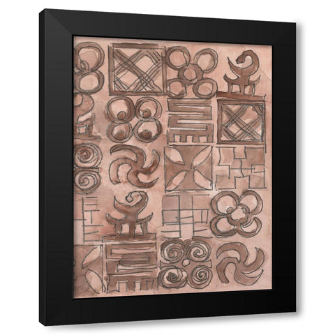 Adinkra Inspiration II Black Modern Wood Framed Art Print by Dixon, Samuel